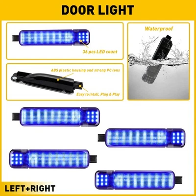For 97-2000 GMC Chevrolet C/K 1500 2500 3500 LED Courtesy Door Light Blue Smoked Foto 1 de 4