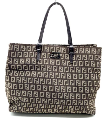 Authentic FENDI Zucca pattern Canvas Khaki/Dark Brown Tote bag NS110276 - Image 1 of 4