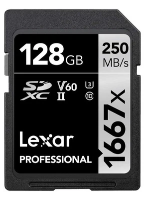 Original Lexar 1667X V60 250Mb/S Flash Memory Sd Cards 64Gb 128Gb 256Gb Uhs-Ii _ - Image 1 of 3