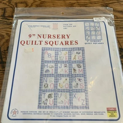 Jack Dempsey Stamped Embroidery 12-9" x 9" Squares #300-66 ABC's Quilting (30) - Image 1 of 4