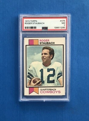Topps Roger Staubach 1973 #475 PSA casi nuevo 7. Foto 1 de 2