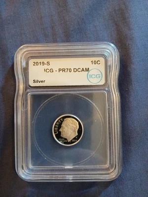 2019-s Silver Nickel  Icg -pr70 Dcam - Image 1 of 2