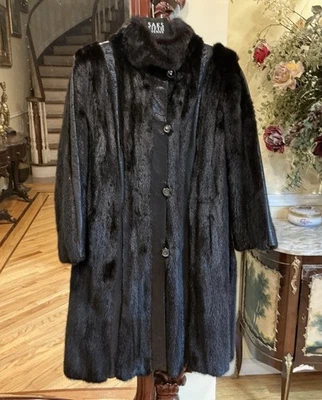 Dark Brown Real Mink Fur Coat  Sz 3XL - Image 1 of 4