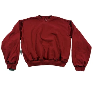 SKIMS Red Cotton Fleece Pullover Cotton Poly Classic Crewneck Sweatshirt Sz L - Bild 1 von 8