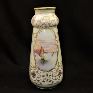 Nippon Era Vase I E & C CO Nile River Scene Raised Gold Hand Painted early 1900 - Picture 1 of 12