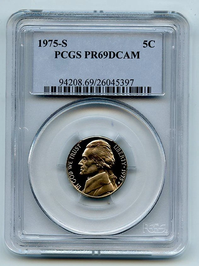1975 S 5C Jefferson Nickel Proof PCGS PR69DCAM - Image 1 of 1