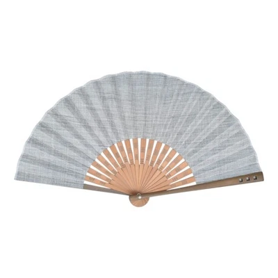 Omi Linen Fan Navy 23cm Traditional Japanese Hand Fan, Bamboo & Linen - Image 1 of 2