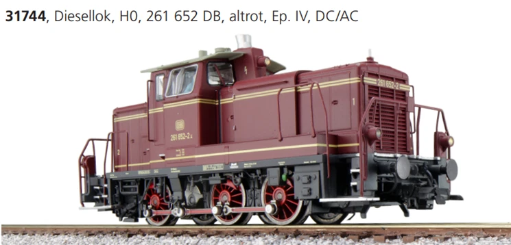 ESU 31744 H0 AC DC V60 Diesellok 261 652 altrot Ep. IV DB Sound + Dampf - Bild 1 von 1