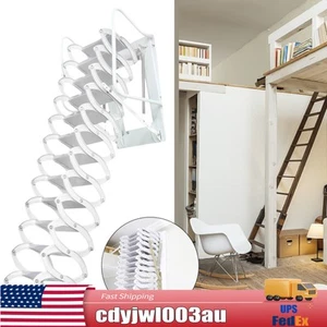 Wall Mounted Folding Ladder Loft Stairs Attic for Folding Ladder Al-Mg alloy - Picture 1 of 7