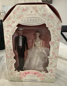 1997 Hallmark Keepsake Ornament Barbie und Ken Hochzeitstag Barbie mit Box - Bild 1 von 7