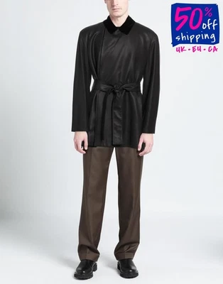 RRP€1183 EMPORIO ARMANI Wool Blazer Jacket EU50 US40 L Belted Made in Italy - Imagem 1 de 4