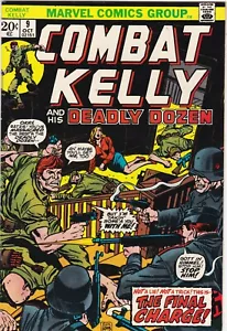 COMBAT KELLY AND HIS DEADLY DOZEN #9 DEATH OF DEADLY SEVEN MARVEL WAR 1973 - Picture 1 of 2