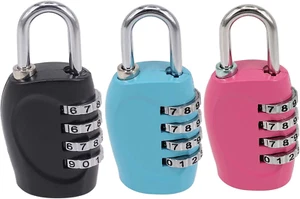 3 Pack Luggage Locks Travel Security 4 Digit Combination Padlocks With - Picture 1 of 12