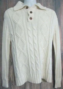 Sears Sportswear Vintage Cable Knit Sweater Pullover Mens M Winter Fall Fashion - Picture 1 of 8