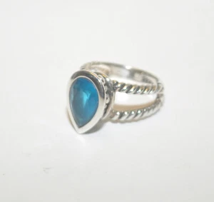 Barse Sterling Silver Blue Quartz Teardrop Ring Size 5.75 - Picture 1 of 6