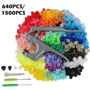 T5 Snap Kit Plastic Snaps Poppers Fastener Button Press Stud Plier Tool Box - Picture 1 of 15