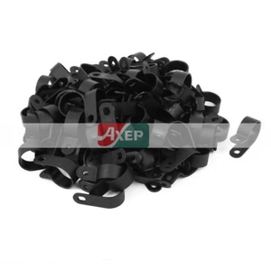 108* Nylon R Type Wire Cord Clip Fixer Cable Clamp Fastener 9.5mm 3/8".⊕IK - Picture 1 of 4
