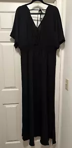 ODDI Maxi Dress w/ Smocking at Waist Plus sz ( 3x ) by Oddi Black NEW - Picture 1 of 10