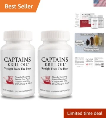 Cápsulas blandas de aceite antártico puro Captains | Omega 3 EPA, DHA con astaxantina y Ph... Foto 1 de 4