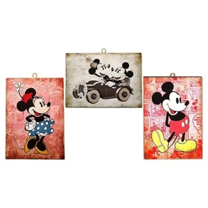 KUSTOM ART 3 Quadretti Topolino e Topolina (Miky e Minnie Mouse) . 18 x 25 cm. - Imagen 1 de 2