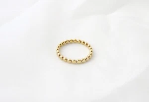 14k Gold Filled Ring, Gold Ring, Flat Bead Ring, Gold Bead Ring, Gold Stack Ring - Picture 1 of 4