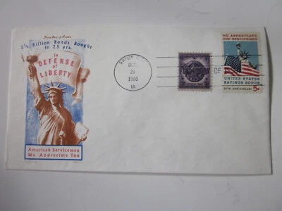 US COVER USA 1966 FDC SCOTT 1320 CHICKERING JACKSON CACHET COMBO COVER - Image 1 of 3