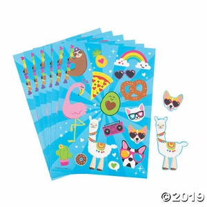 Valentine's Day Sticker Sheets Trendy Designs Kids Party Favor Prize - Picture 1 of 1