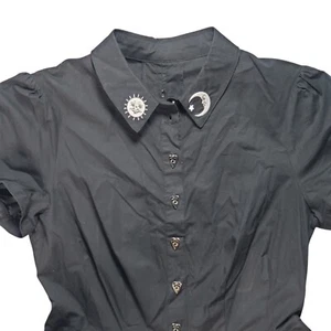 Hell Bunny Samara Dress Sun Moon Wicca Gothic Witch Black Size Small - Picture 1 of 16