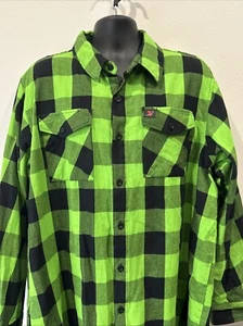 Milwaukee Leather Black & Green Long Sleeve Cotton Flannel Shirt Mens 3XL - Picture 1 of 8