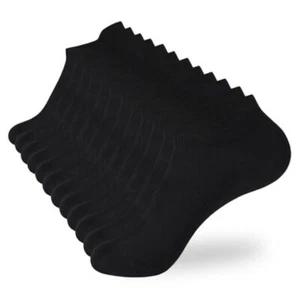 Ankle Socks Women's and Mens Thin Athletic Running Low Cut 9-11 6 Pairs Black - Picture 1 of 7