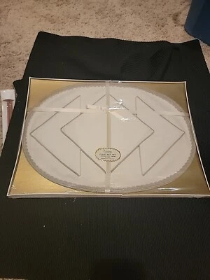 Victory Place Mat Napkin Set Pink Tan Linen 4 Place Mats 4 Napkins Vtg Unused - Image 1 of 4