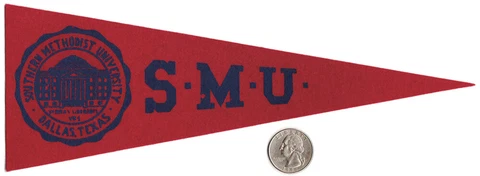 Vintage 1950s Hormel Mini Pennant SOUTHERN METHODIST UNIVERSITY SMU Mustangs Cover