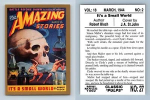 Small World #27 Classic Pulps 1992 Sperry Mini Mags Trading Card - Picture 1 of 1