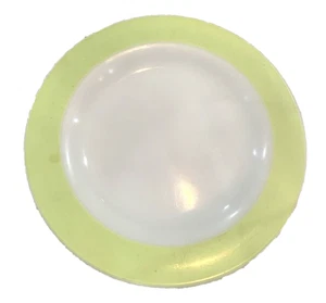 Vtg Pyrex Vintage Lime Green Band Milk Glass Dinner Plate 10" Milk Glass - Picture 1 of 6
