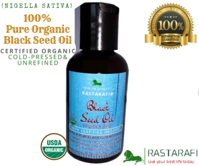 Rastarafi® Premium Organic Black Seed Oil For Hair -Skin 2 Oz | Hair Growth