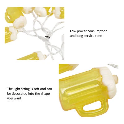 (2 Sets) Beer String Light 6.5ft 10LED Beer Glass String Light (warm Light) - Image 1 of 4