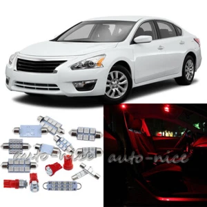 For 2007-2015 Nissan Altima Premium Red LED Lights Interior Kit 10 Pieces - Picture 1 of 7