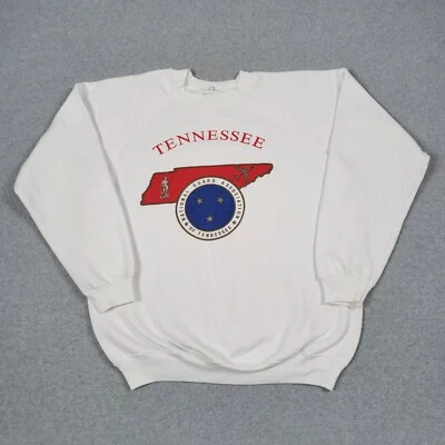 Винтажная мужская толстовка армия национальная гвардия XL белый флаг Теннесси 90-е США - Изображение 1 из 4
