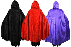 SAMT KAPUZEN UMHANG HALLOWEEN VAMPIR KOSTÜM VELOUR KOSTÜM HERREN DAMEN - Bild 1 von 4