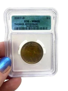 2007-D Thomas Jefferson Coin Presidential Dollar ICG-MS65 Collectible - Picture 1 of 7