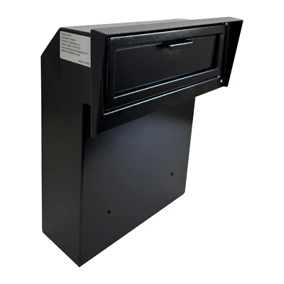 OPEN BOX Rainproof Through the Door Safe Mailbox with Combination Lock, Black - Image 1 of 4