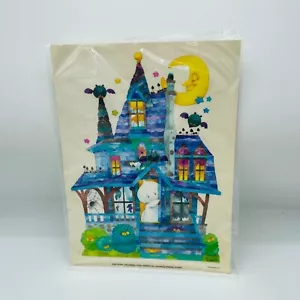 Ventana de vinilo de Halloween 1991 vintage se aferra fantasma actual casa embrujada gato - Imagen 1 de 12