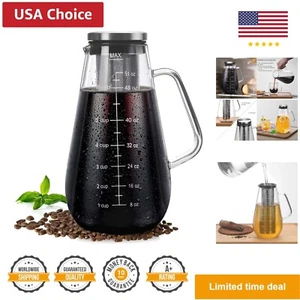 Cold Brew Coffee Maker Iced Tea Pitcher Infuser with Airtight Lid and Thick H... - Picture 1 of 8