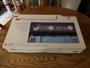 Vintage NOMA 60-inch 150 LIGHTS Holographic Happy Holidays Sign Brand New In Box - Picture 1 of 7