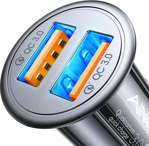 AINOPE Caricabatteria da Auto USB [Doppia Porta QC3.0] 36W/6A [Tutto Metallo] Caricatore Auto Veloce - Foto 1 di 9