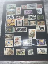 53 World Postage Stamps on D/S Stock Card - Equine - Lot 255.   Grade G/VG