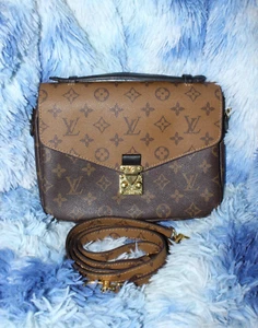 Louis Vuitton Pochette Metis Shoulder Bag MM Brown Leather Monogram Reverse - Picture 1 of 9