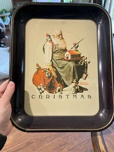 1975 Christmas Tray Norman Rockwell First Limited Edition Tray ✔ SUPER CUTE!! - Picture 1 of 7
