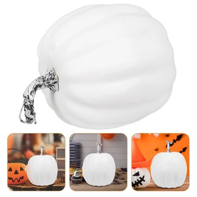  Pumpkin Decoration White Artificial Pumpkins Autumn Decorations Halloween Prop - Image 1 of 4