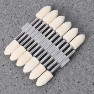 Cabezales abrasivos herramienta de pulido de punto de fieltro cónico blanco montado en mandril 12 piezas - Imagen 1 de 11